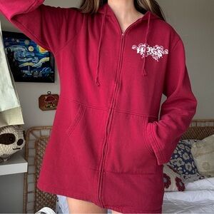 Womens Arkansas Razorbacks “Hogs” Red Zip up Hooded Jacket